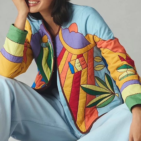 MOTHER On The Fringe Multicolor Patchwork Jacket - Picture 4 of 5